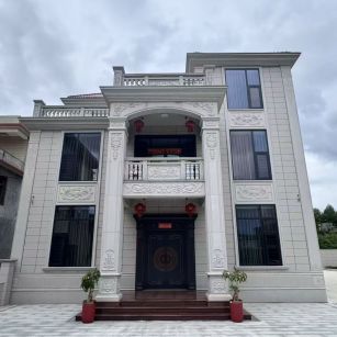 绥化 芝麻白石材别墅干挂案例展示