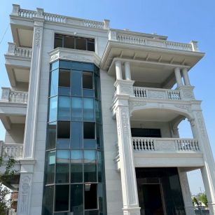 绥化 芝麻白花岗岩别墅外墙干挂效果展示