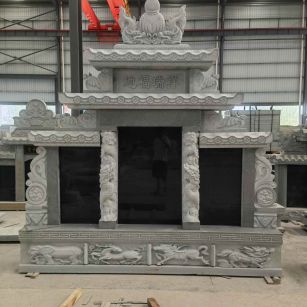 绥化 芝麻灰高档墓碑、土墓，一套也支持定做