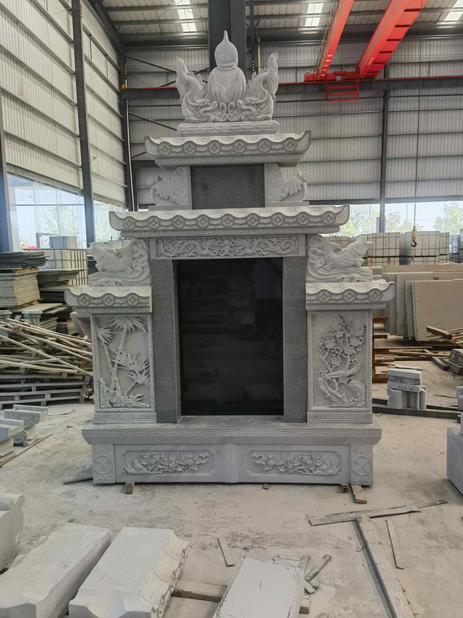 绥化 芝麻灰高档墓碑、土墓，一套也支持定做