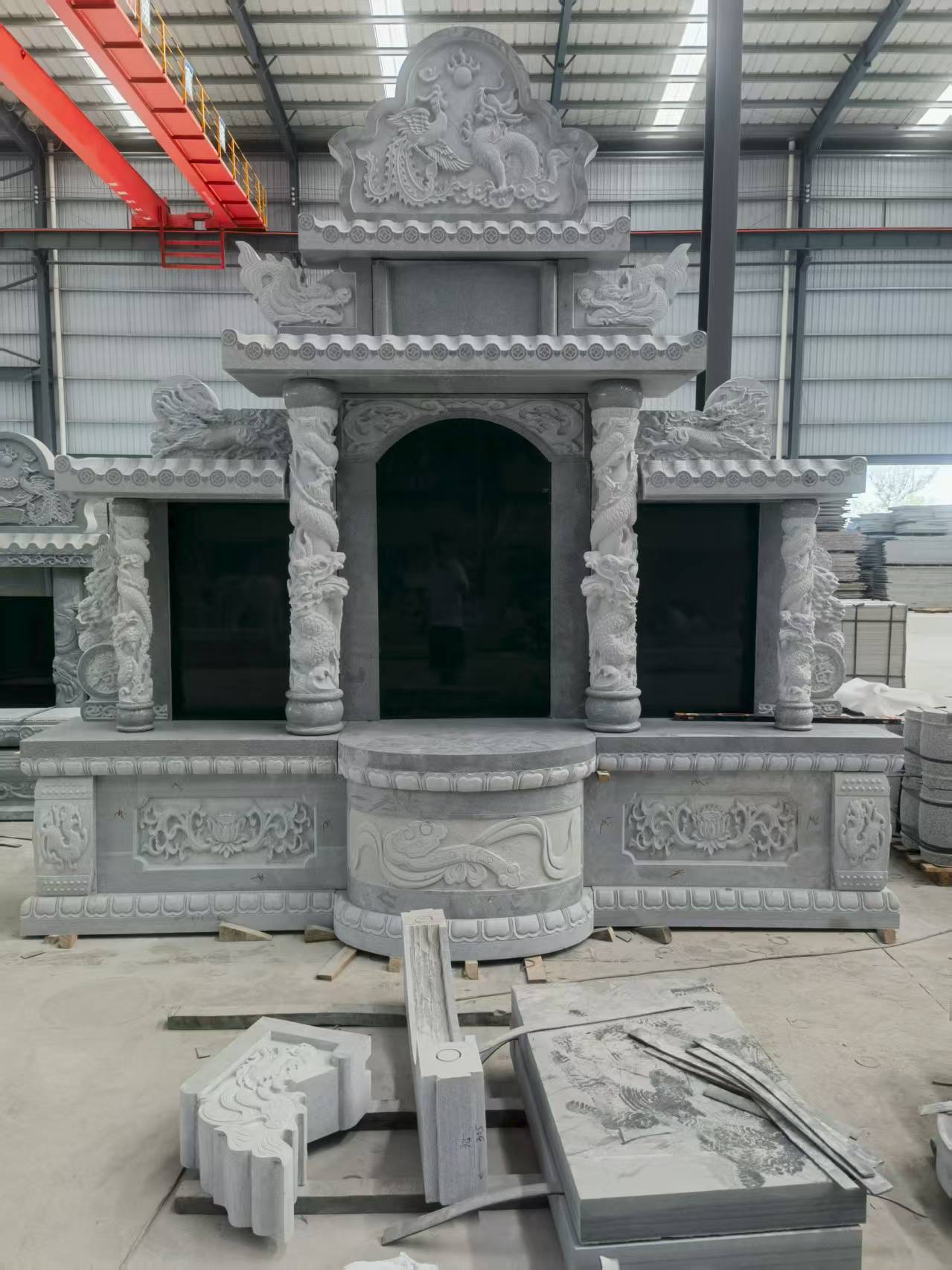 绥化 芝麻灰高档墓碑，土墓，可定制