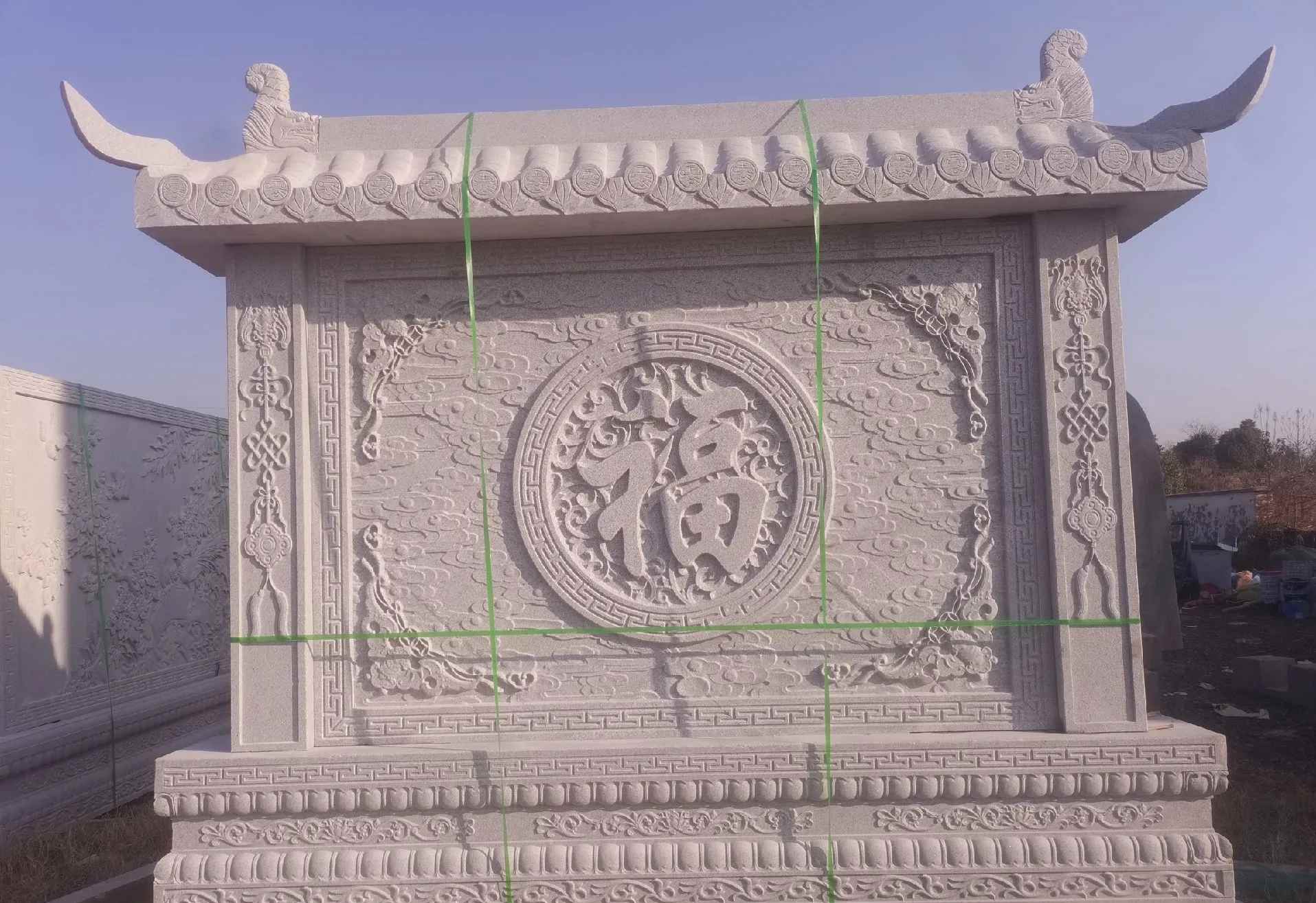 绥化 芝麻白花岗岩屏风，照壁，影壁